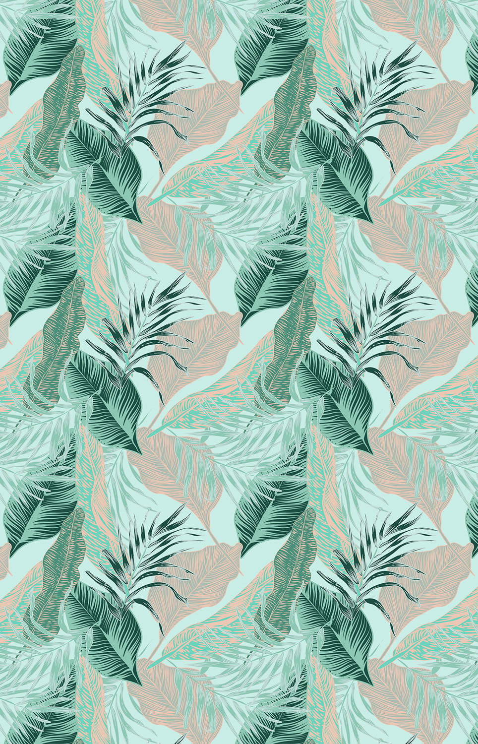 VERDUNKELUNGSROLLO 90x140 cm Tropische Blätter - Blau, Textil (90/140cm) - TULUP