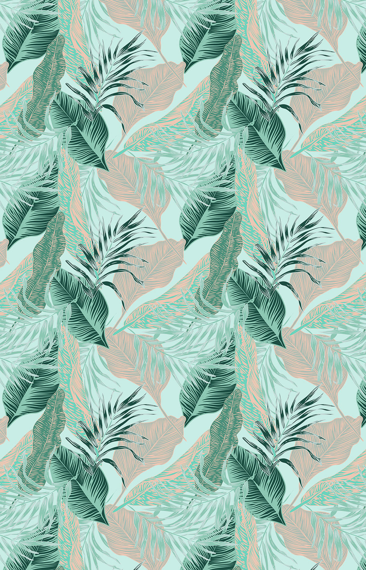 VERDUNKELUNGSROLLO 90x140 cm Tropische Blätter - Blau, Textil (90/140cm) - TULUP