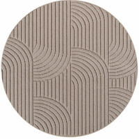 TEPPICH Flachgewebe LANGAU in Beige, mit geometrischen Bögen, Ø 80 cm - Beige, Textil (80/80cm) - KADIMA DESIGN
