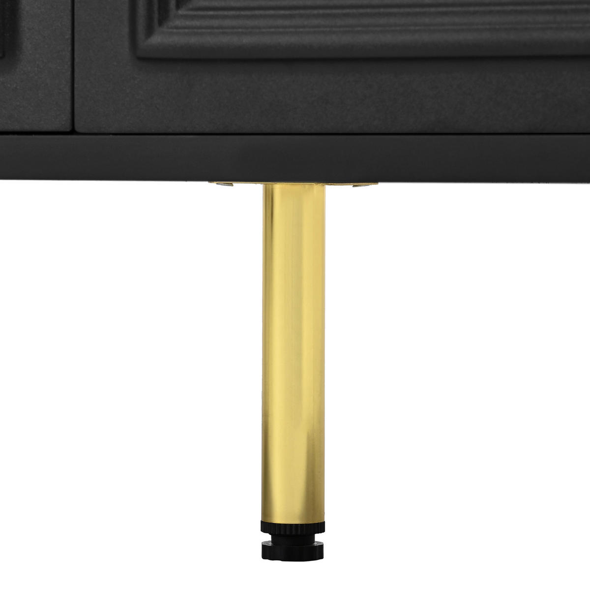SIDEBOARD in Schwarz Anrichte mit Türen und Schubladen für Wohnzimmer und Schlafzimmer, B140/T38/H82 cm - Goldfarben/Schwarz, Holzwerkstoff/Metall (140/82/38cm) - STILVORA