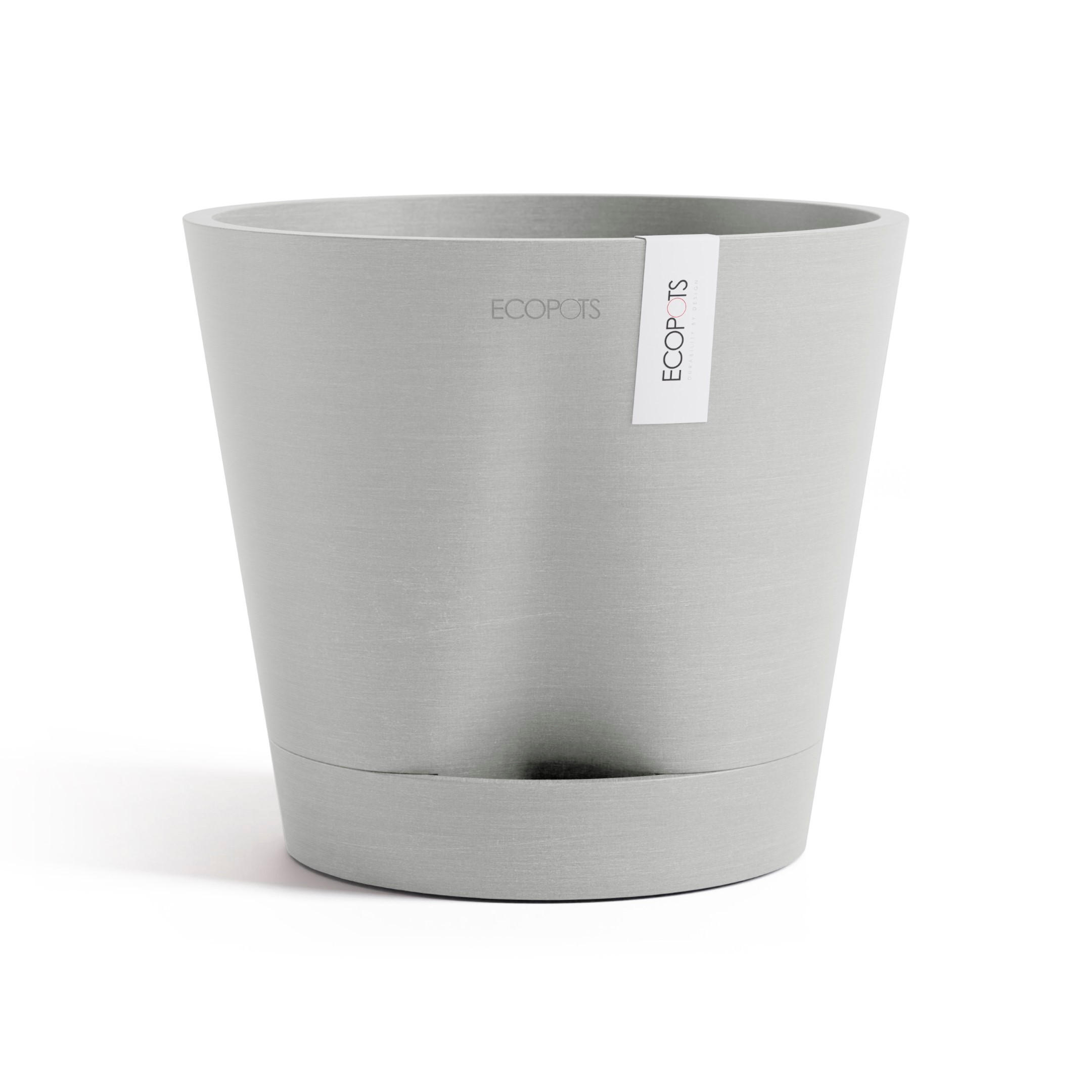 Ecopots Blumentopf Hellgrau 17.7 cm