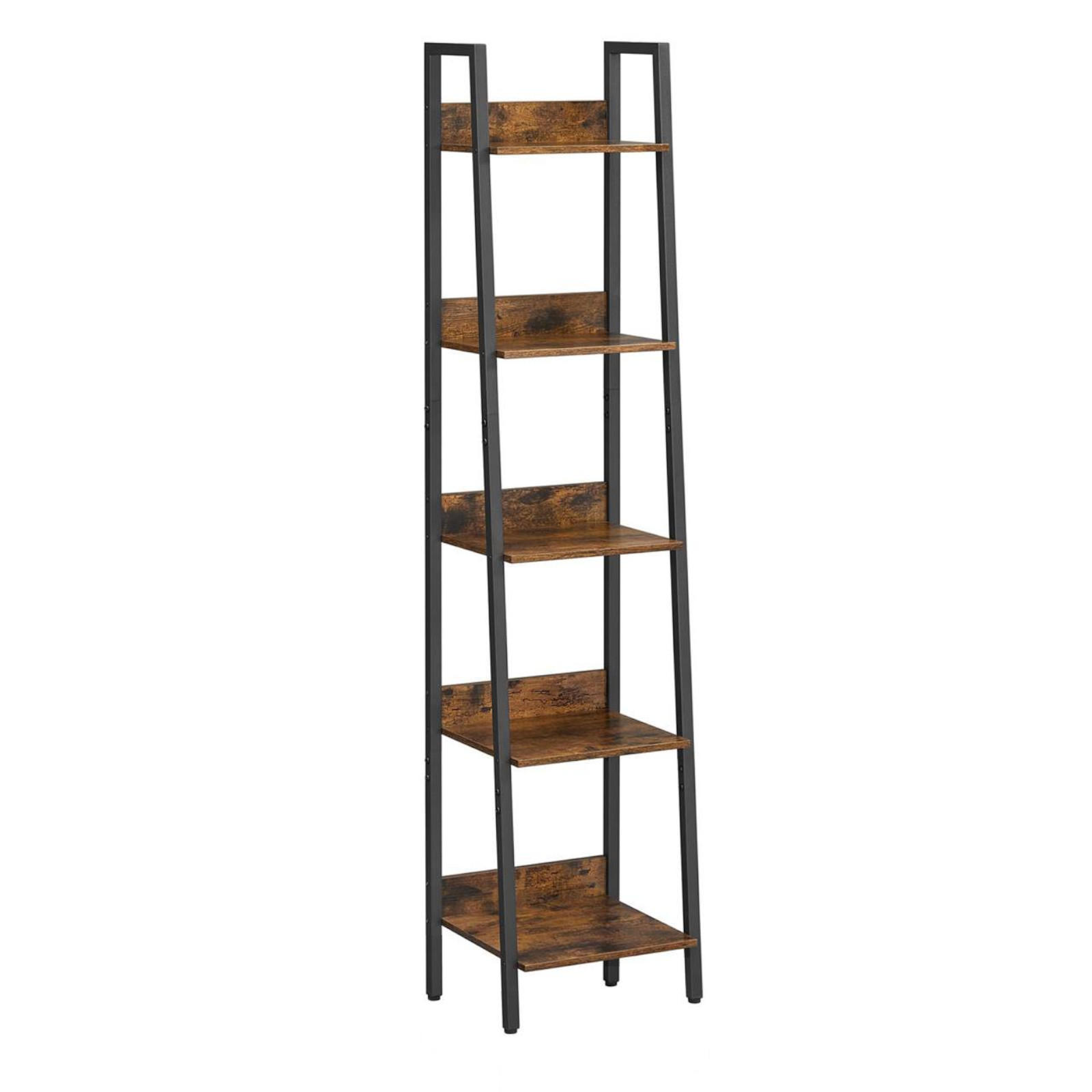 STANDREGAL Holzoptik Metall Dunkelbraun Schwarz Bücherregal 170×34x30 cm - Dunkelbraun/Schwarz, Holzwerkstoff/Metall (30/170/34cm) - Begryf