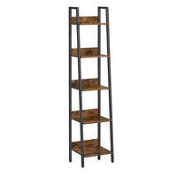 STANDREGAL Holzoptik Metall Dunkelbraun Schwarz Bücherregal 170×34x30 cm - Dunkelbraun/Schwarz, Holzwerkstoff/Metall (30/170/34cm) - Begryf