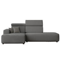 ECKSOFA RICO Links, Stoff Dunkelgrau - Dunkelgrau, Textil (260/186cm) - Idohome