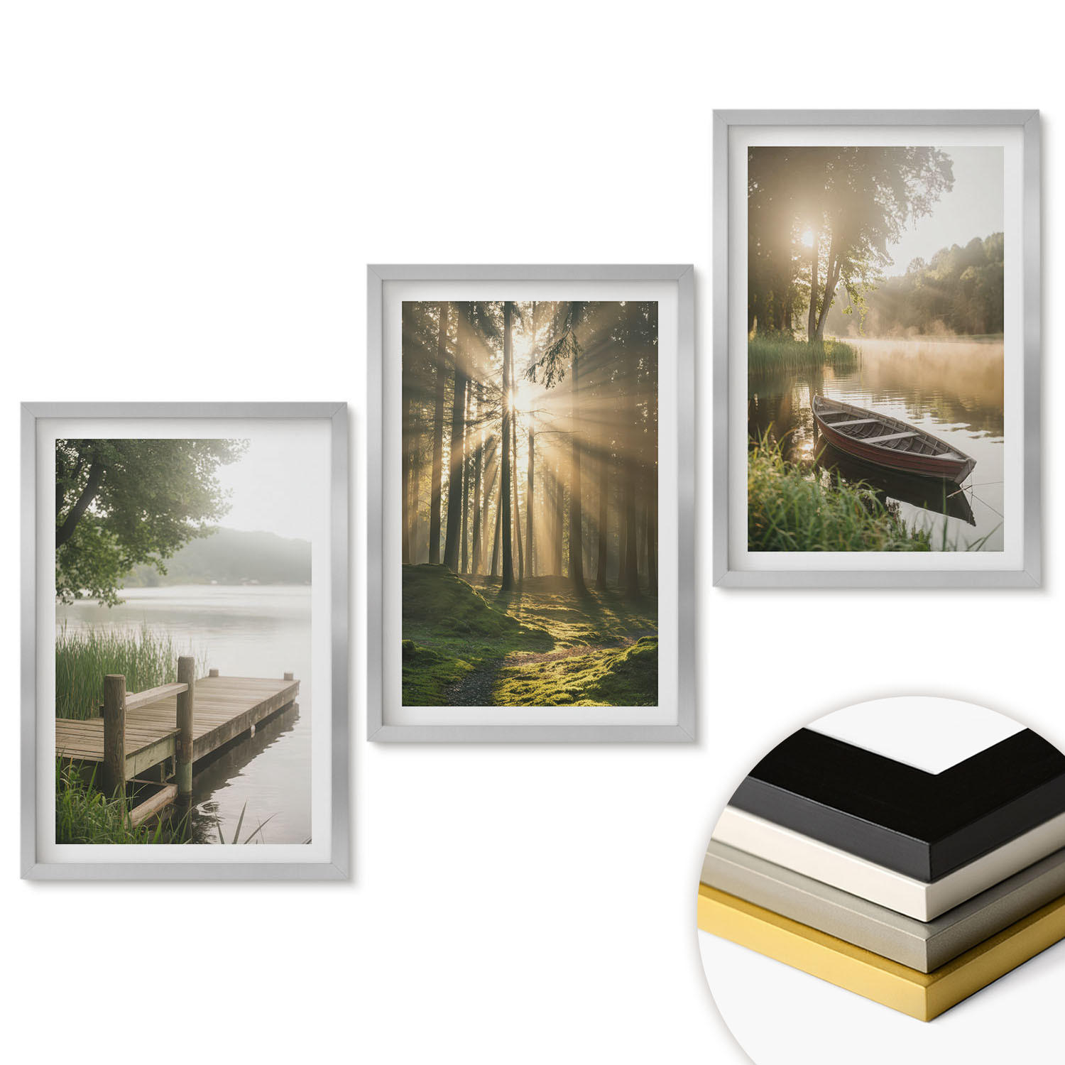 ArtPrintCave Wandbilder Silber 40x60 cm