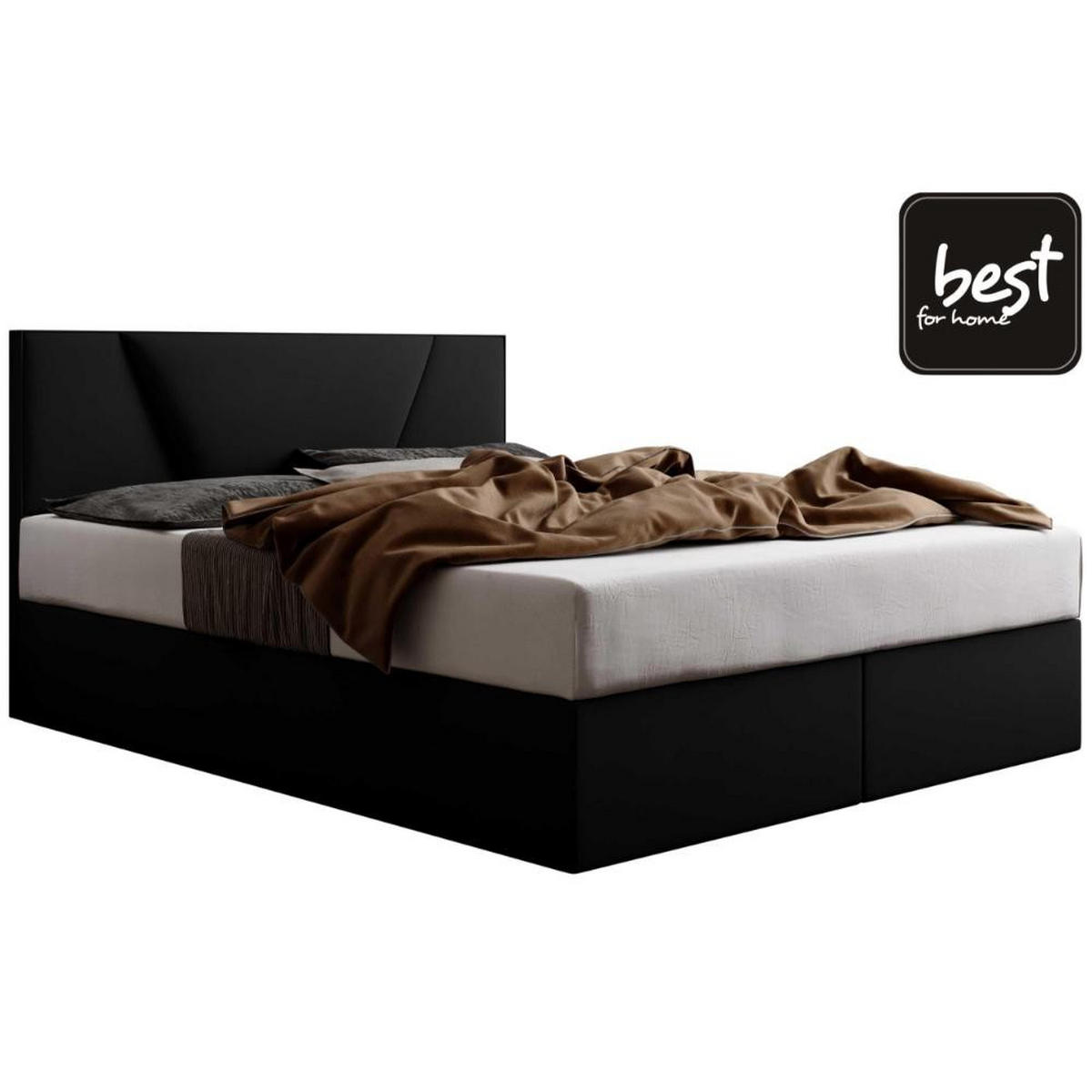 BOXBETT Jubilee Bonellfederkern inkl. Topper - Schwarz, Holz/Holzwerkstoff (200/200cm) - Best For Home