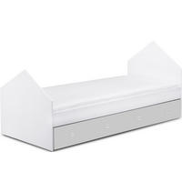 HAUSBETT MIRUM für Kinder, Weiß/Grau - Weiß/Grau, Holz (200/90cm) - KONSIMO®
