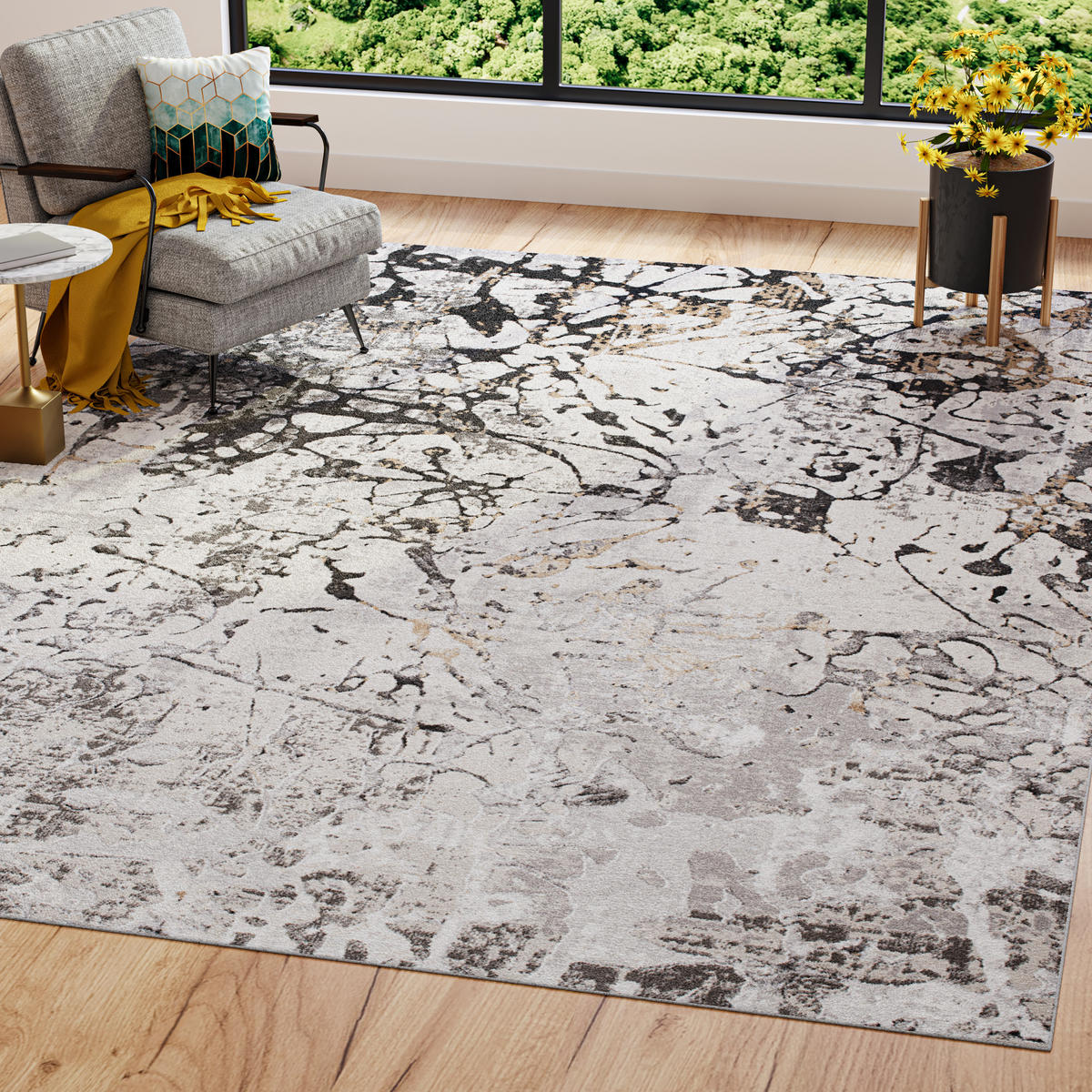 TEPPICH GOLDEN Creme 120/170 cm - Creme, Kunststoff (120/170cm) - Tapiso