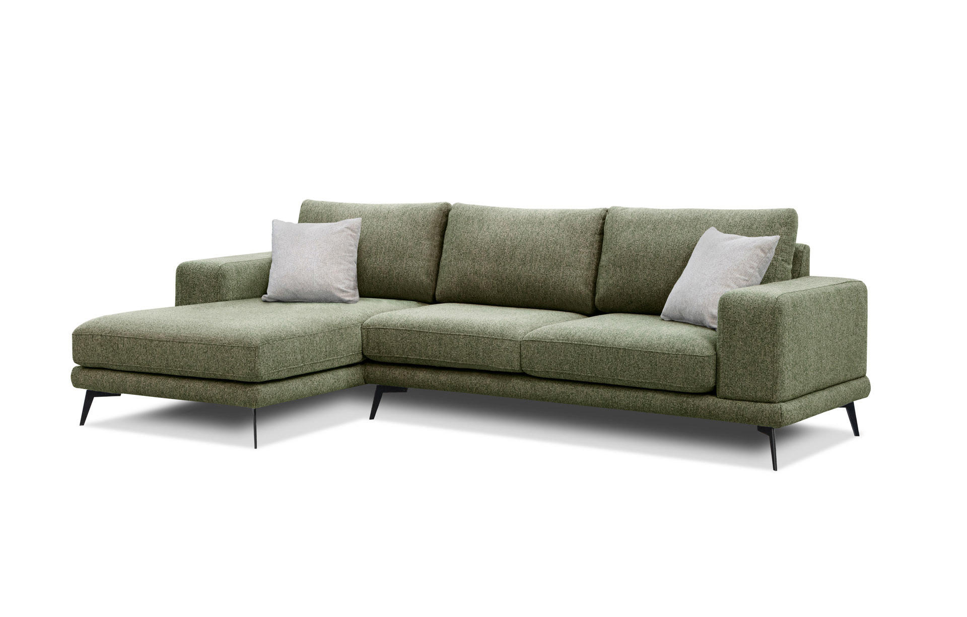 ECKSOFA MEDIOLANE 5-Sitzer, olivgrün - Olivgrün, Holzwerkstoff/Textil (158/282cm) - Courtois Laville