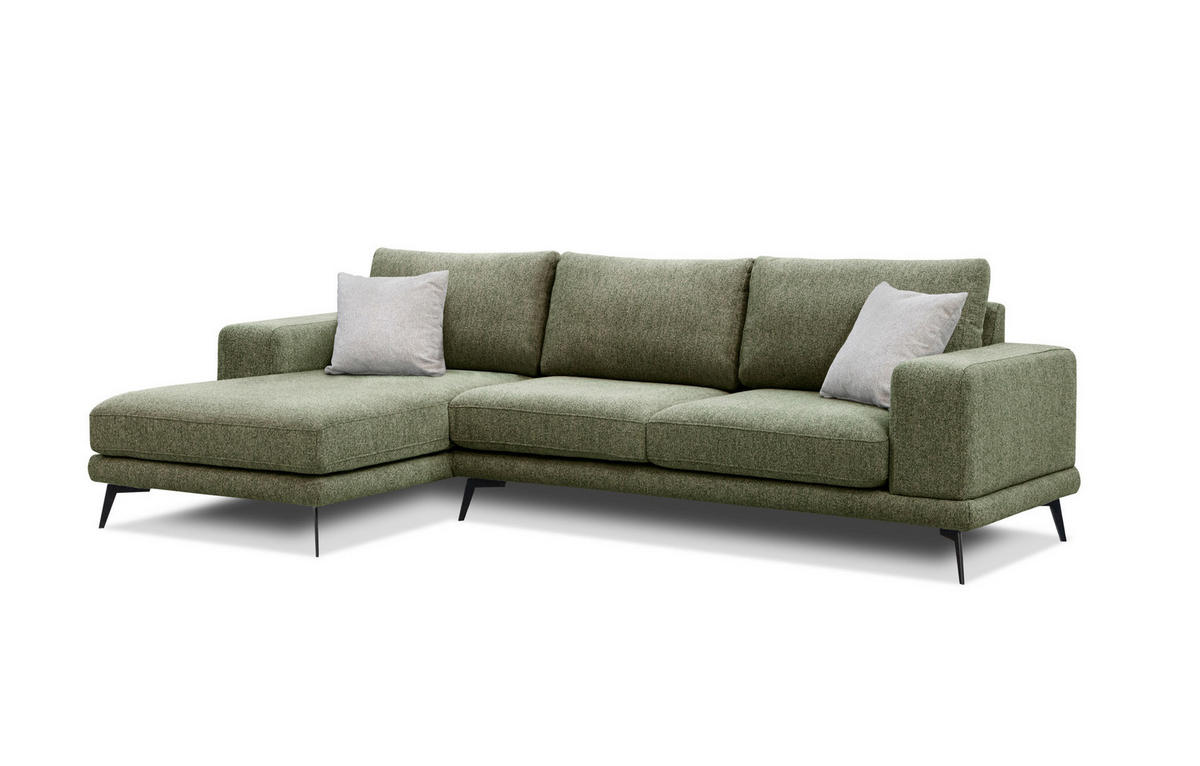 ECKSOFA MEDIOLANE 5-Sitzer, olivgrün - Olivgrün, Holzwerkstoff/Textil (158/282cm) - Courtois Laville