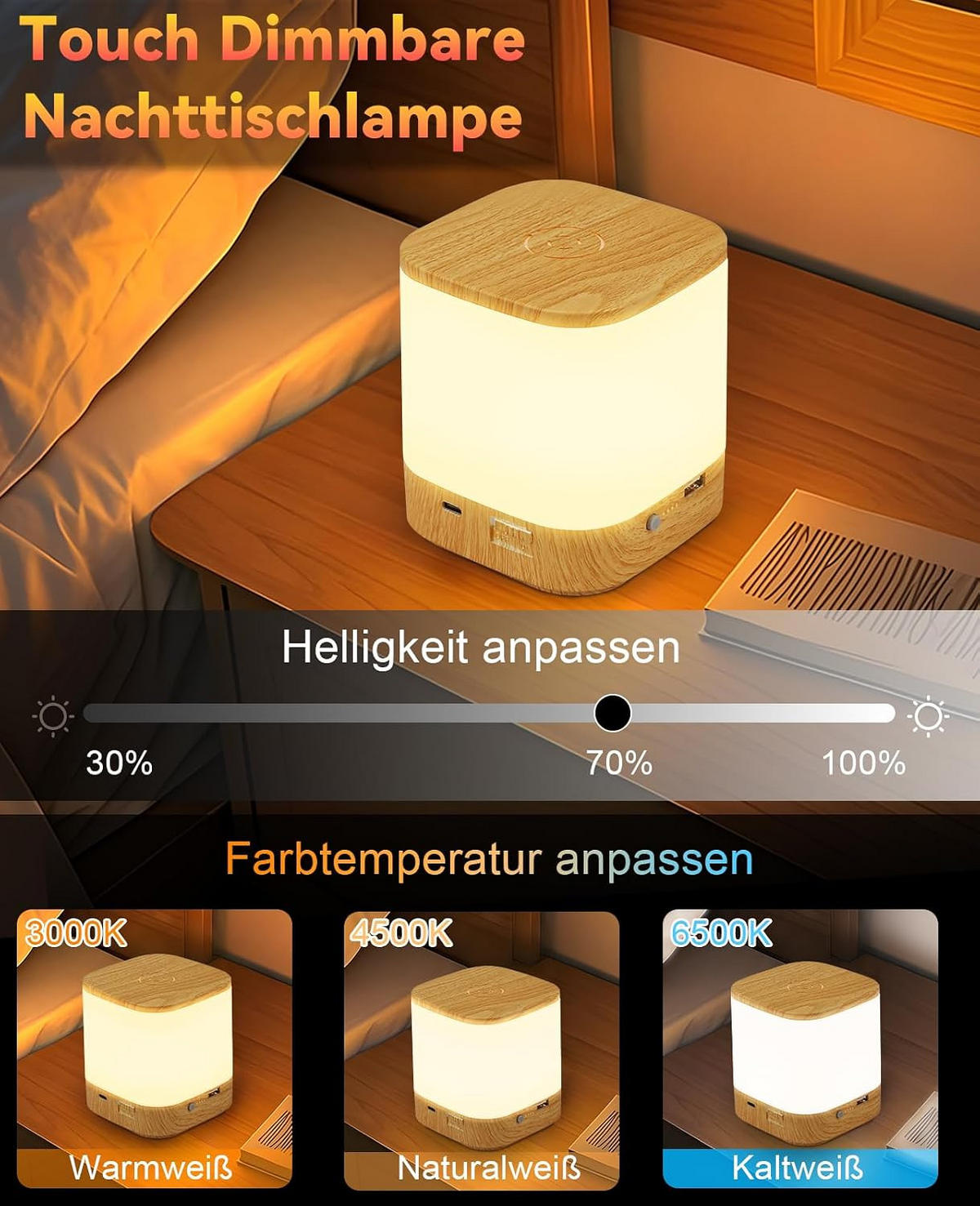 TISCHLEUCHTE Scheinert 9.8/11.5/9.8 cm - Eiche Artisan, Metall (9.8/9.8/11.5cm) - ZMH