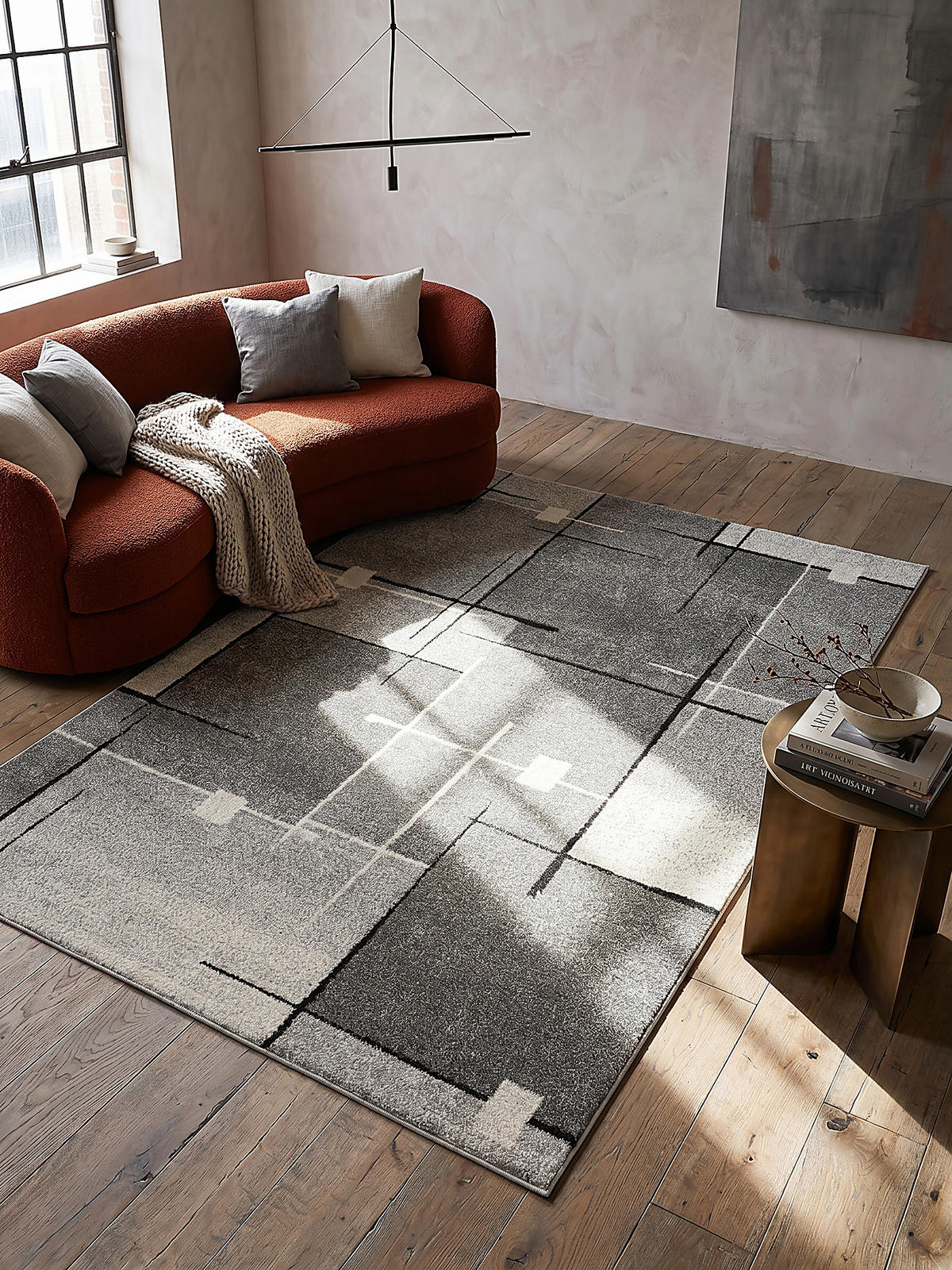 TEPPICH Niederflor Patchwork THUR Polypropylen Grau 80 x 140 cm - Grau, Textil (200/280cm) - KADIMA DESIGN
