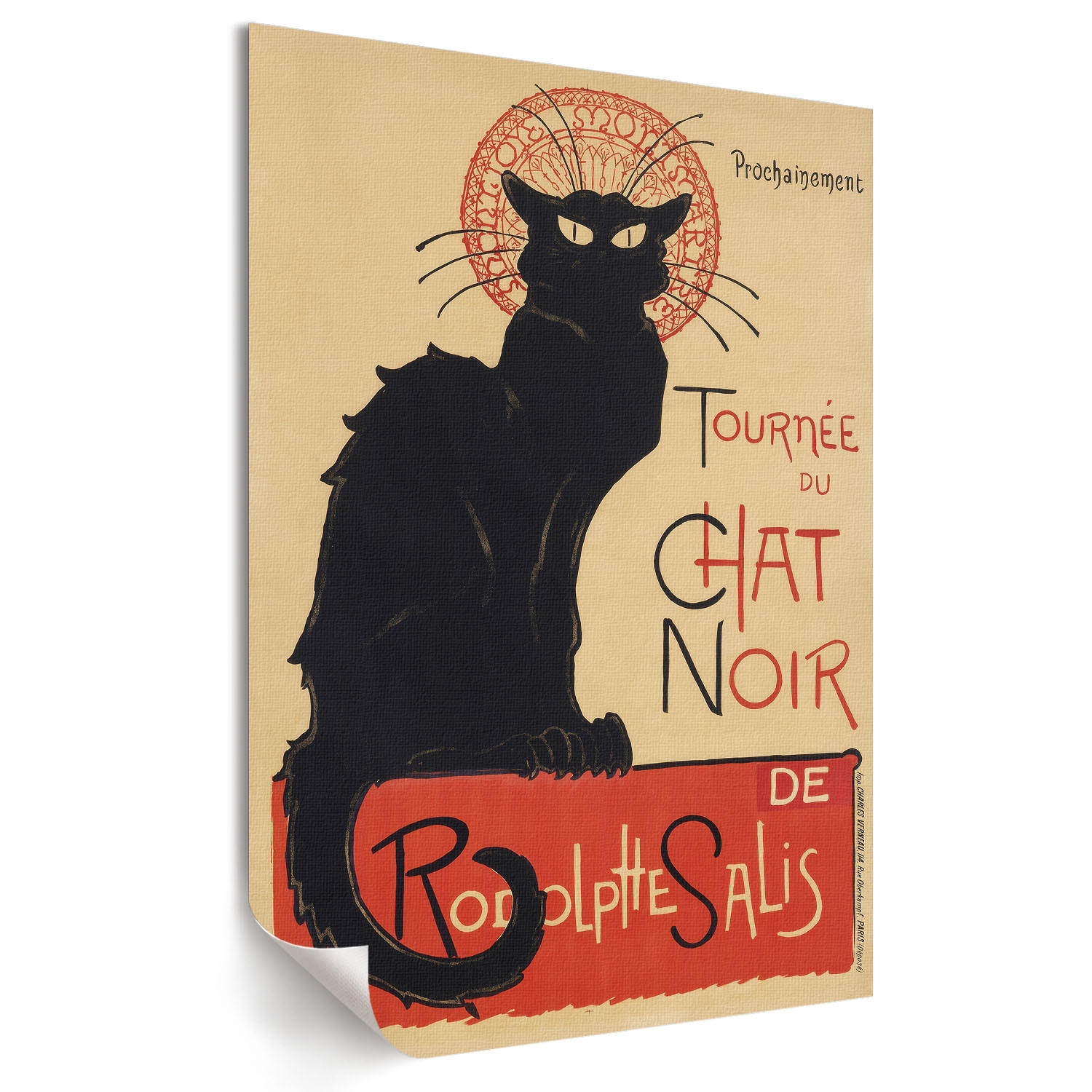 POSTER - 29x42 cm - Théophile Steinlen - Tournée du Chat Noir - Schwarz, Textil (29/42/0.1cm) - TULUP