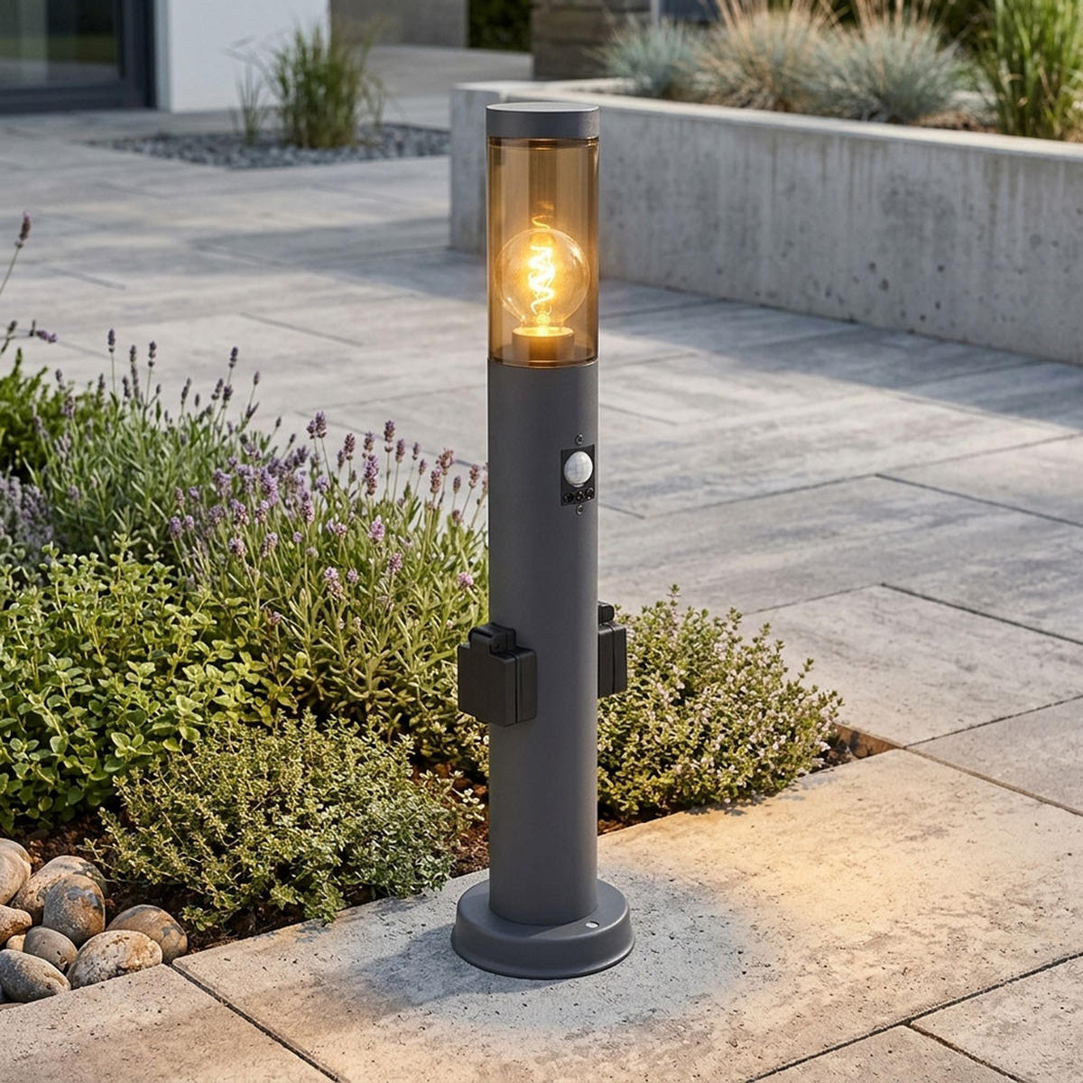 LED AUSSENLEUCHTE BOSTON Anthrazit - Anthrazit, Kunststoff (7.6/7.6/60cm) - Globo Lighting