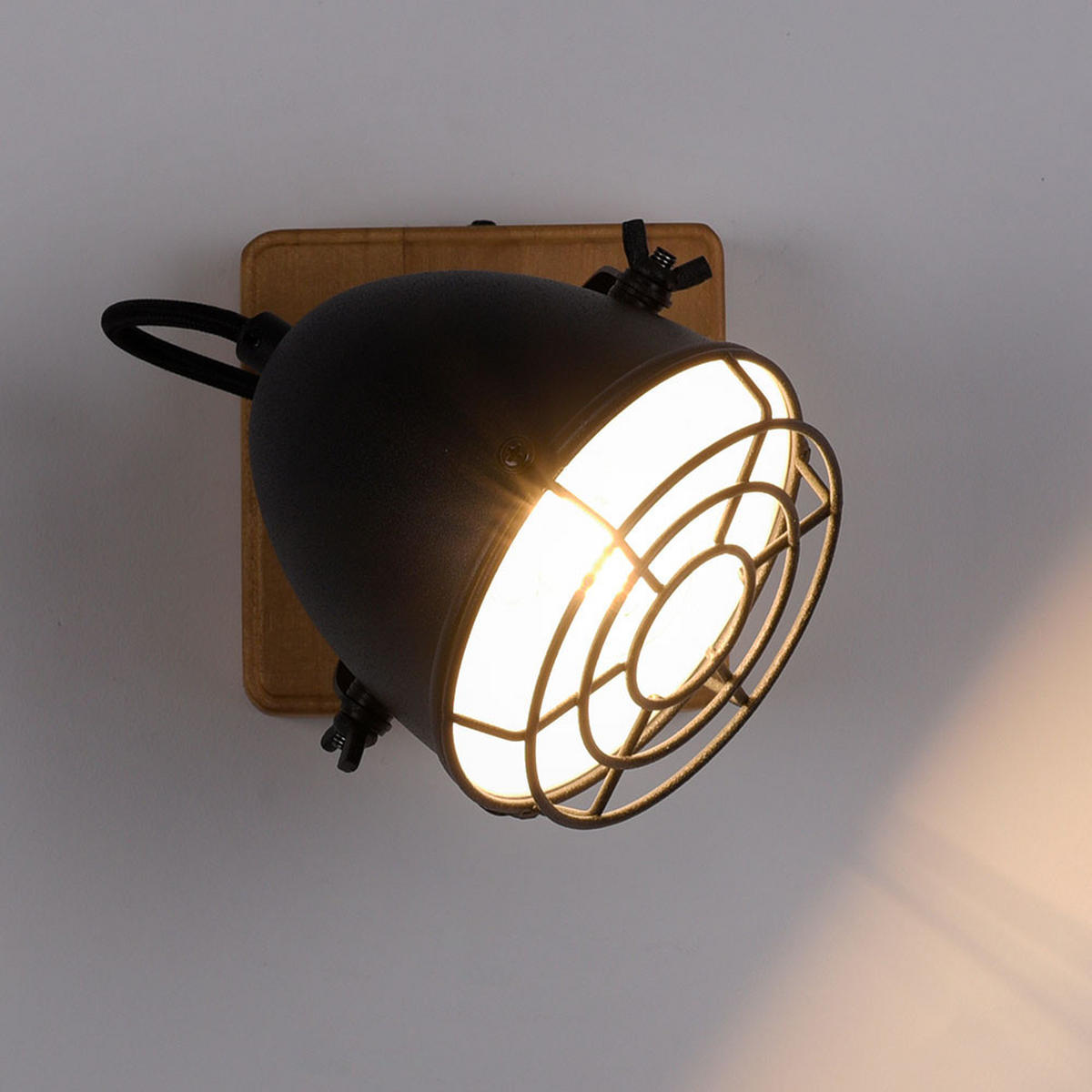 LED WANDLEUCHTE Holz Schwarz - Schwarz, Holz (20/20/11.5cm)