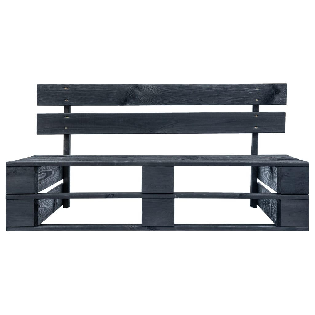 GARTEN-PALETTENBANK Holz Schwarz - Schwarz, Holz (110/55/65cm) - furnicato