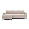 ECKSOFA Nalika Cremeweiß Velours - Creme/Schwarz, Holz/Textil (230/143cm) - Selsey