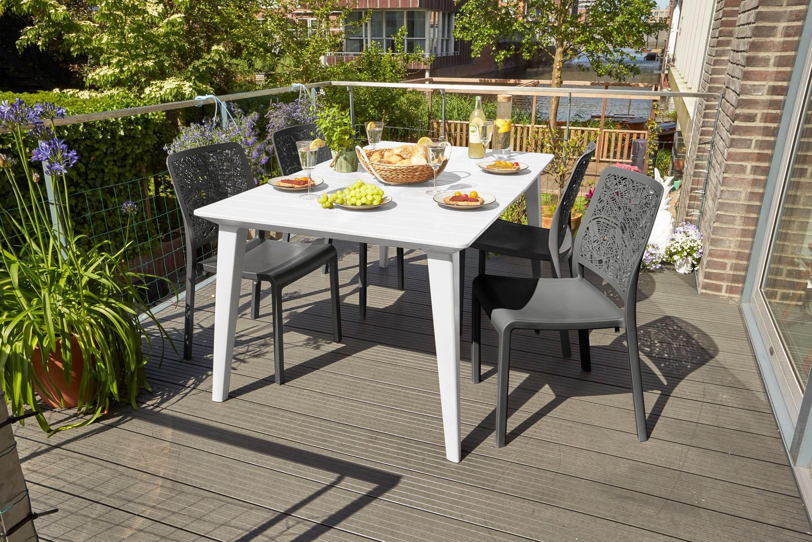 GARTENTISCH Lima in weiß - Weiß, Kunststoff (157/98/74cm) - Allibert