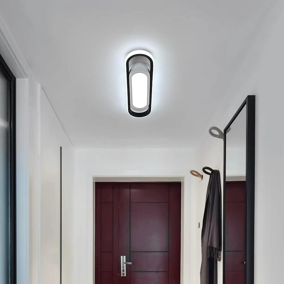 LED-DECKENLEUCHTE 40×12 cm - Schwarz, Kunststoff (40/12/5cm) - Coonoor
