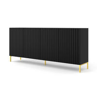 KOMMODE Schwarz, Gold 200/87/42 - Schwarz, Holzwerkstoff (200/87/42cm) - RAUMHIRSCH FURNITURE