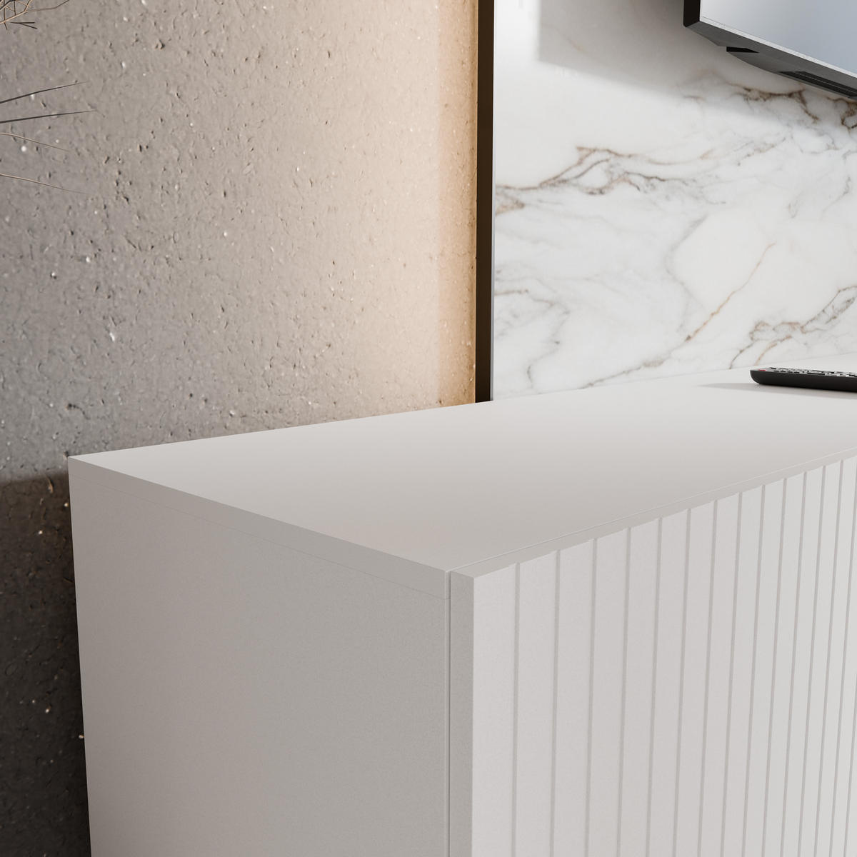 TV-SCHRANK MIO - Weiß, Holzwerkstoff (200/41/40cm) - Meblini