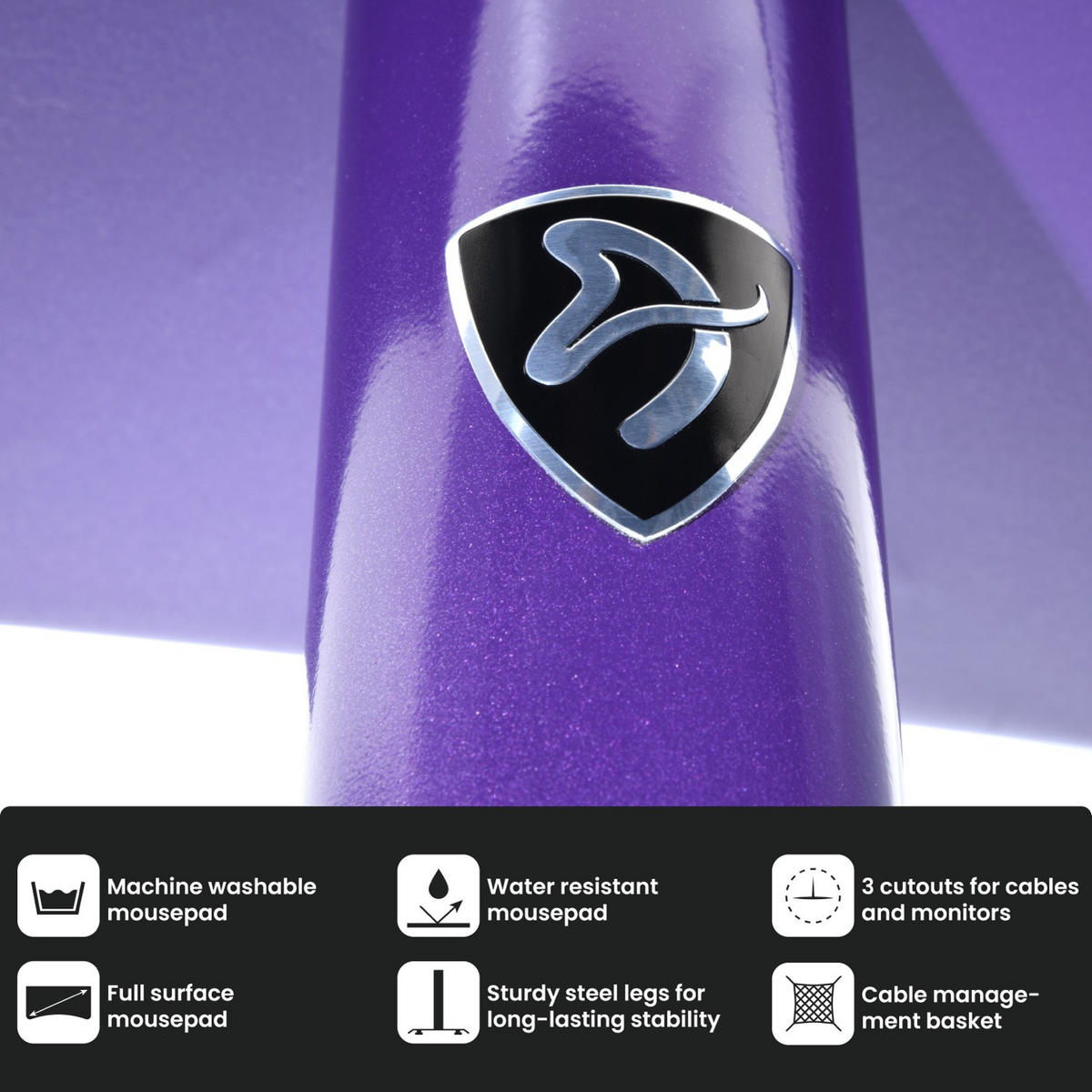 GAMINGTISCH Arena Medium 140/76/71 cm Lila - Lila, Metall (75.5/140/71cm) - Arozzi