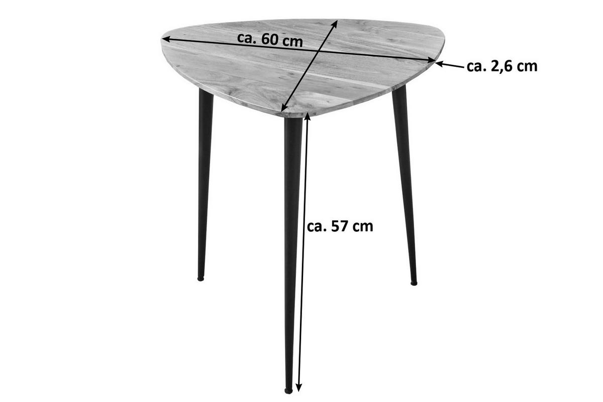 COUCHTISCH ELSA - Beige/Schwarz, Holz/Metall (60/60/57cm) - SAM