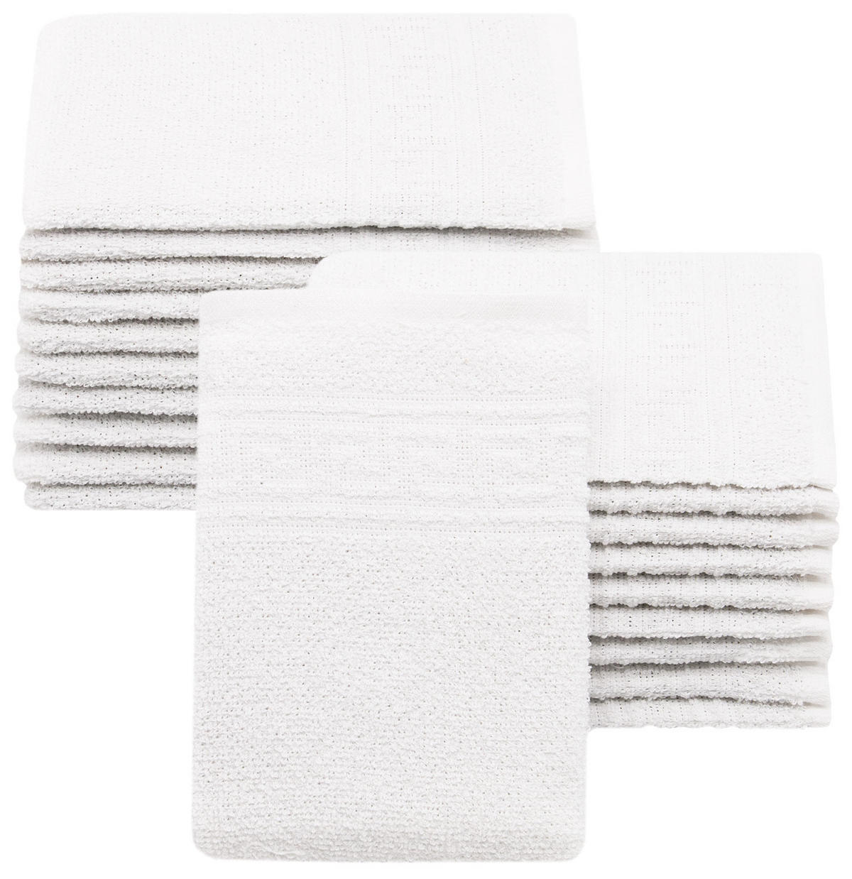 WASCHHANDSCHUH, 20er-Set, 16x22 cm, 80% Baumwolle, 20% Polyester, Weiß - Weiß, Naturmaterialien (16/22cm) - Zollner