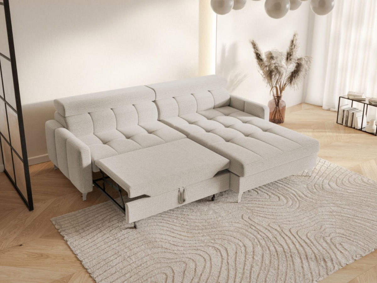 ECKSOFA Hellgrau BAMBINO Mit Verstellbaren Kopfstützen Rechts - Hellgrau/Grau, Textil (174/223cm) - Sepro Meble