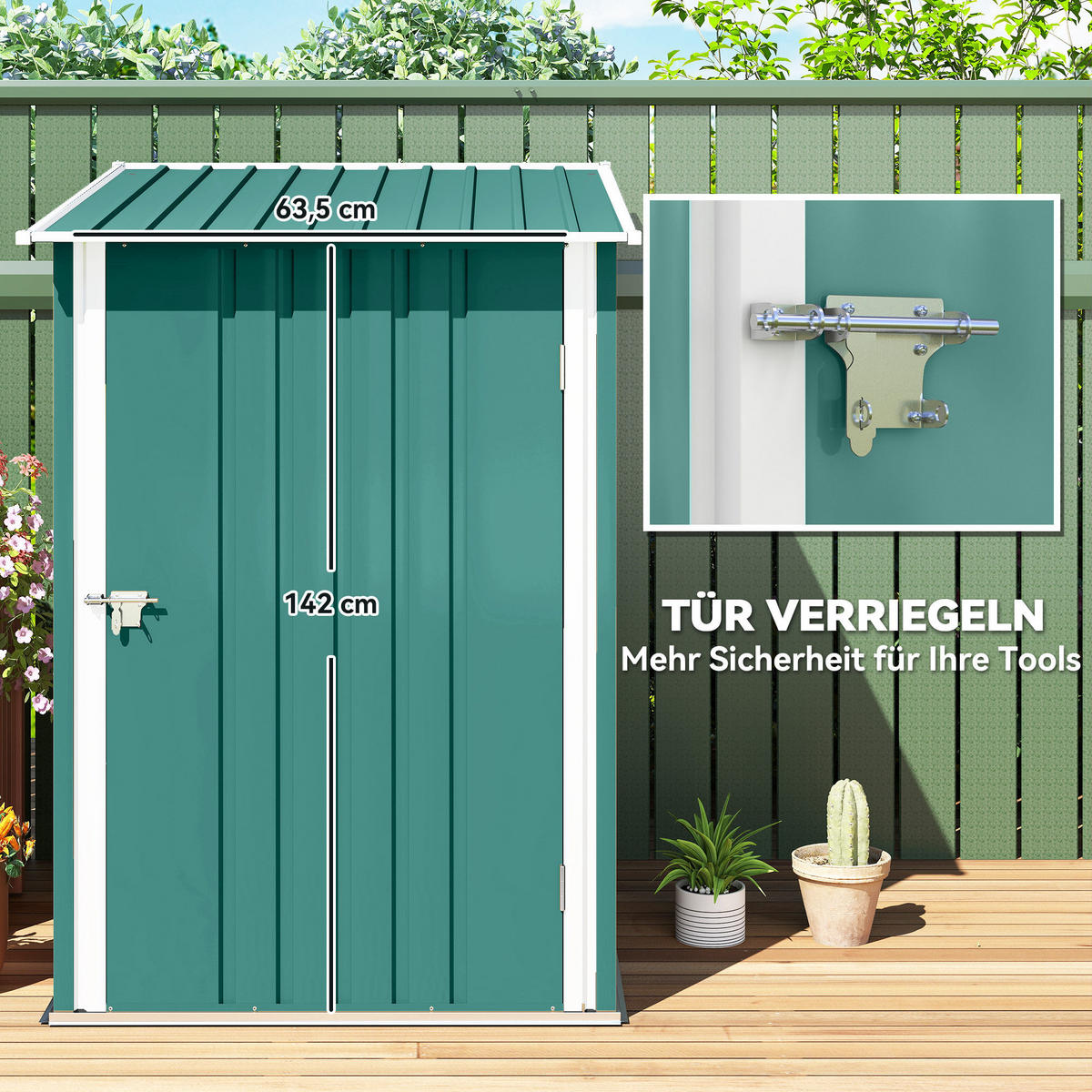 GARTENHAUS Grün 100.0/103.0/160.0cm - Grün, Metall (103/160/100cm)