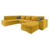 WOHNLANDSCHAFT Niko Bis Premium, Seite: Rechts - Gelb, Holz/Textil (348/76/205cm) - MIRJAN24