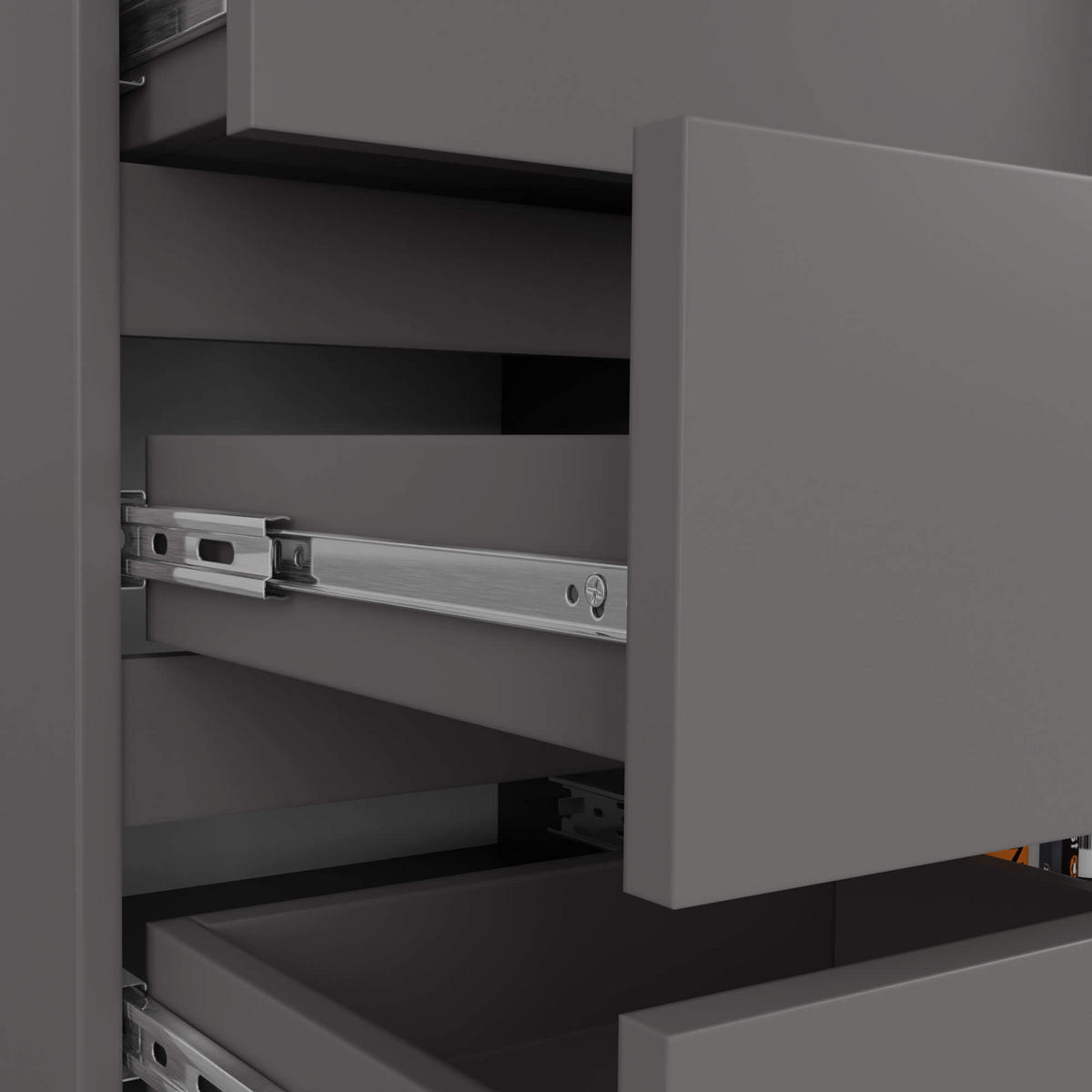 KOMMODE Graphit Grau 97/80/35 - Graphitfarben, Holzwerkstoff (80/97/35cm) - RAUMHIRSCH FURNITURE