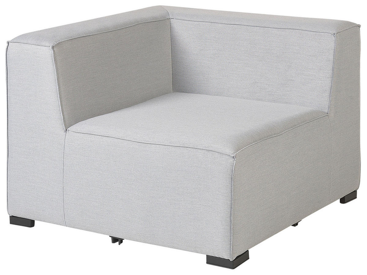LOUNGE SET 7-Sitzer hellgrau rechtsseitig modular Arezzo - Hellgrau, Textil - Beliani