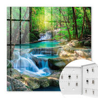 SCHLÜSSELBOX Weiß 30x30 cm – Türöffnung nach rechts - Paradiesische Oase - Grün, Metall (30/30/5cm) - TULUP