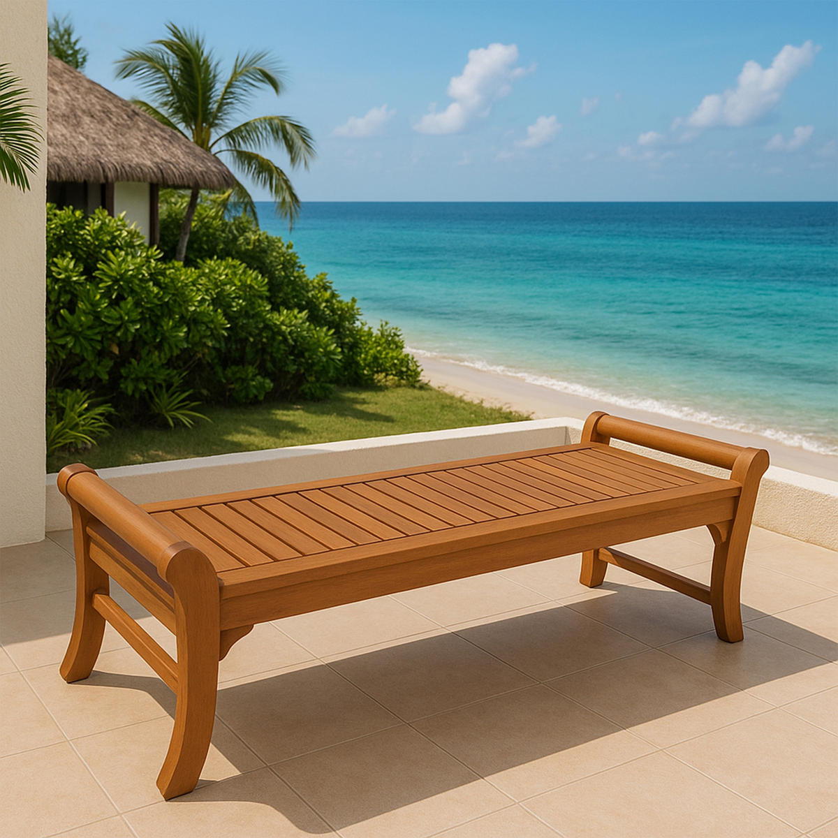 HOCKERBANK Newport -aus Aluminium silbergrau, Sitzfläche Kunstholz dunkelgrau 120x40x43 cm - Grau, Holz (120/43/40cm) - TPFGarden