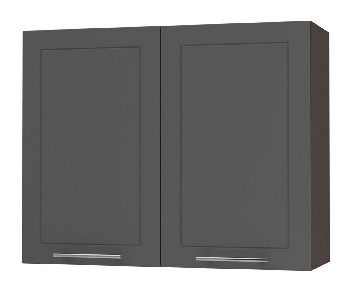 KÜCHENHÄNGESCHRANK Kvantum W3/90 Graphit Matt / Lava Matt 90 / 32,5 / 72cm - Dunkelgrau/Graphitfarben, Holz/Holzwerkstoff (90/72/32.5cm) - Feldmann-Wohnen