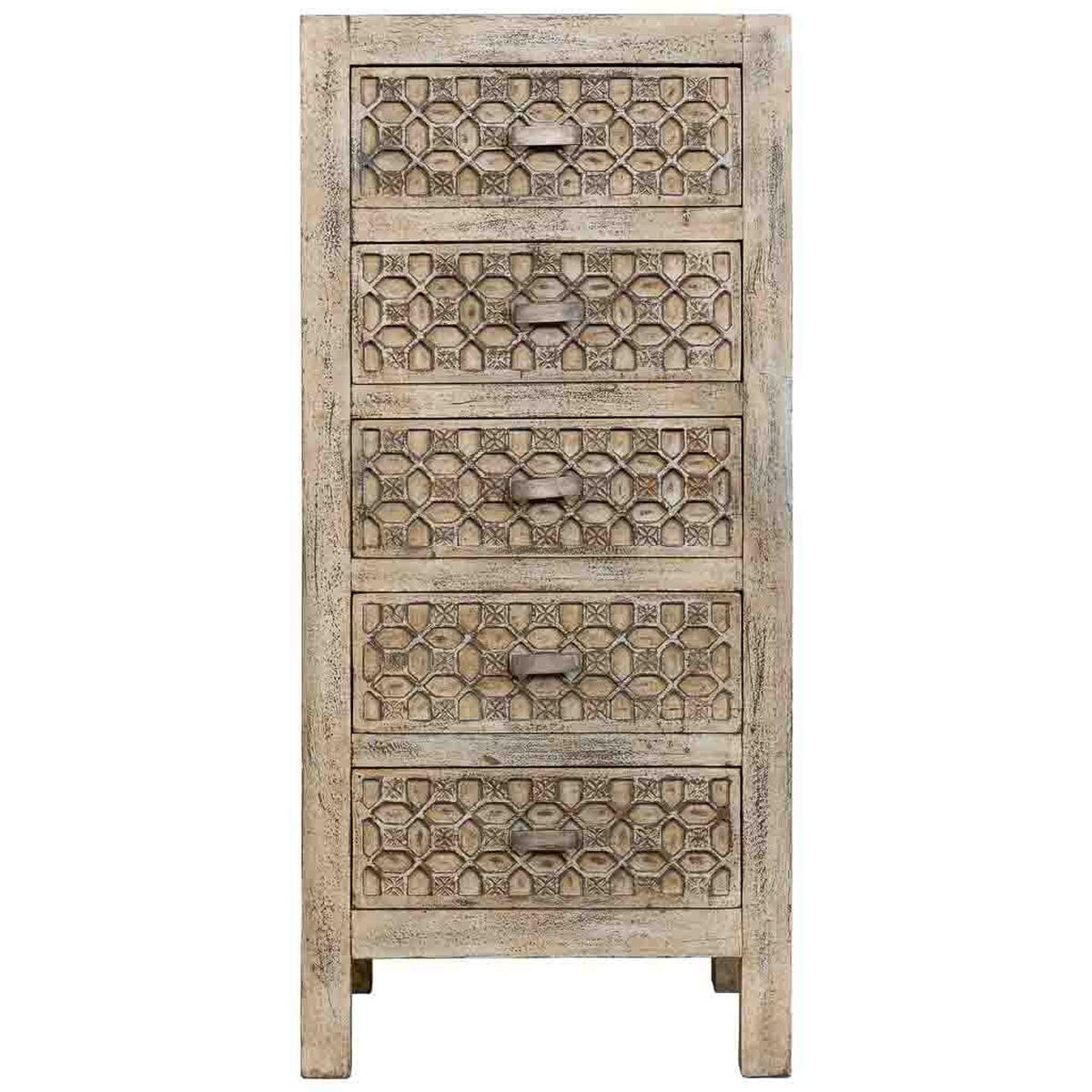 KOMMODE aus holz 50x40x110cm - Grau, Holz (50/110/40cm) - Wanderlust