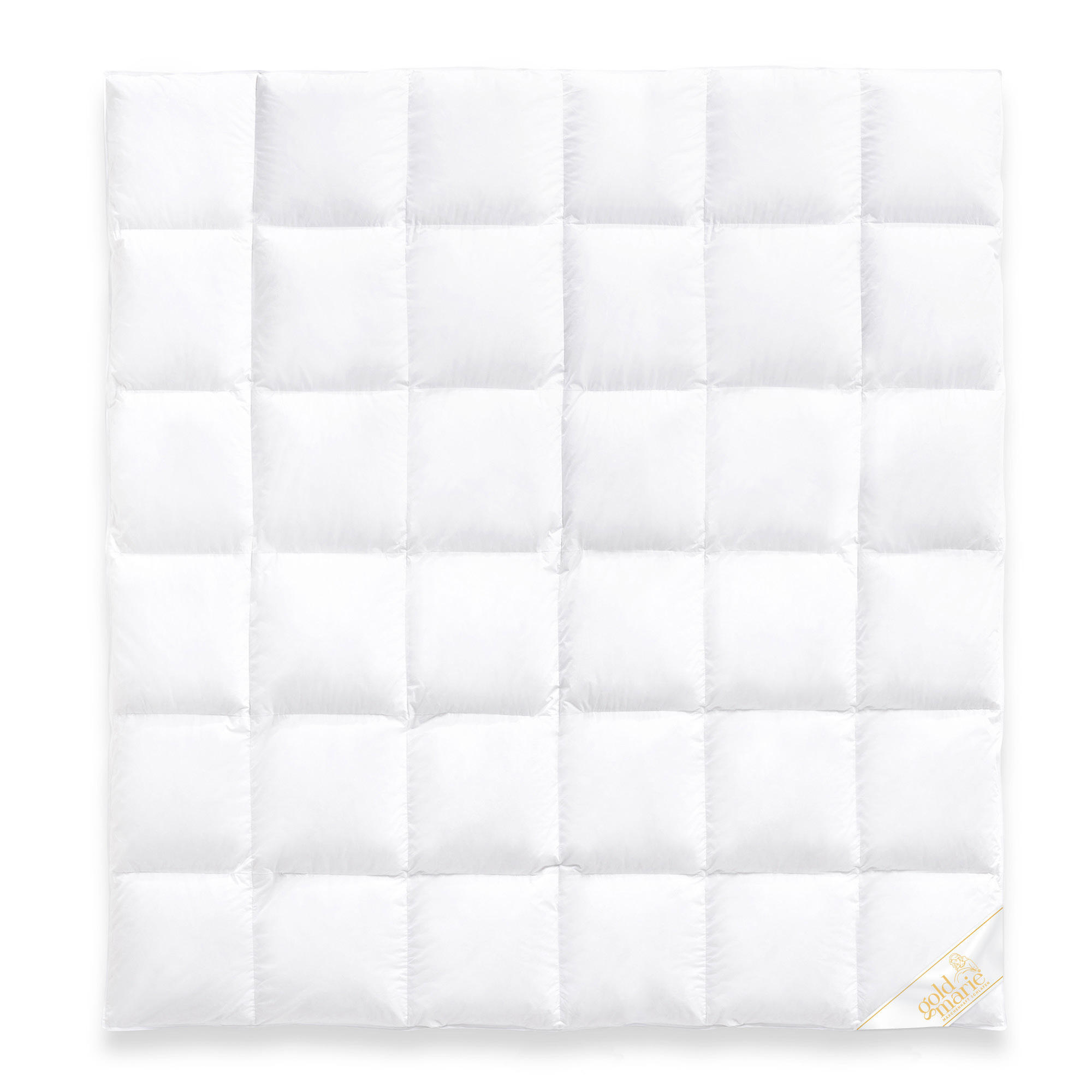 WINTERBETTDECKE MARIE Entendaunen warm - Weiß, Naturmaterialien/Textil (200/220cm) - Goldmarie 