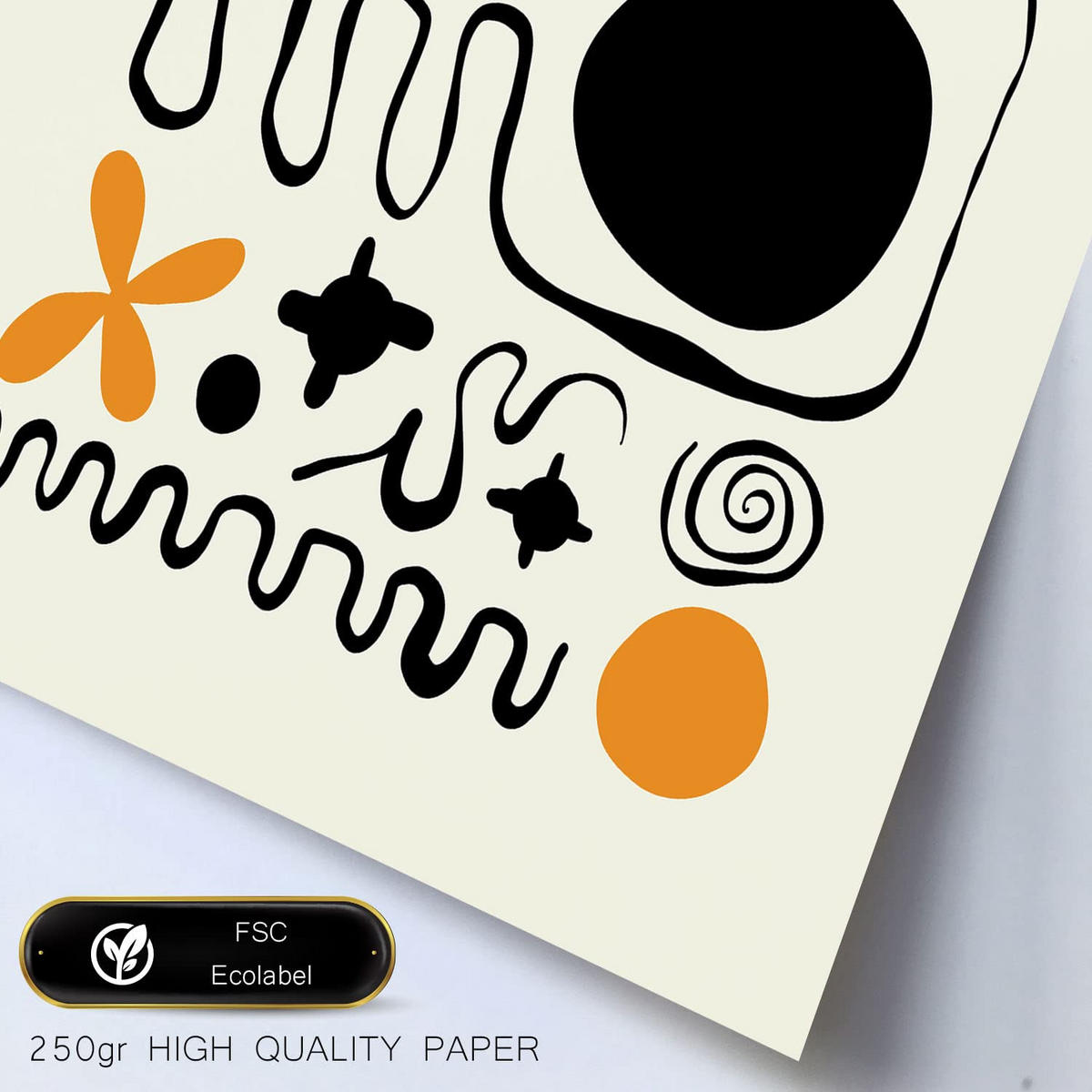 POSTER Set Mit 6 Schwarze Tinte Emotionen Größe A3 & A4 Weißer Rahmen - Weiß, Papier (29.7/1cm) - Nacnic