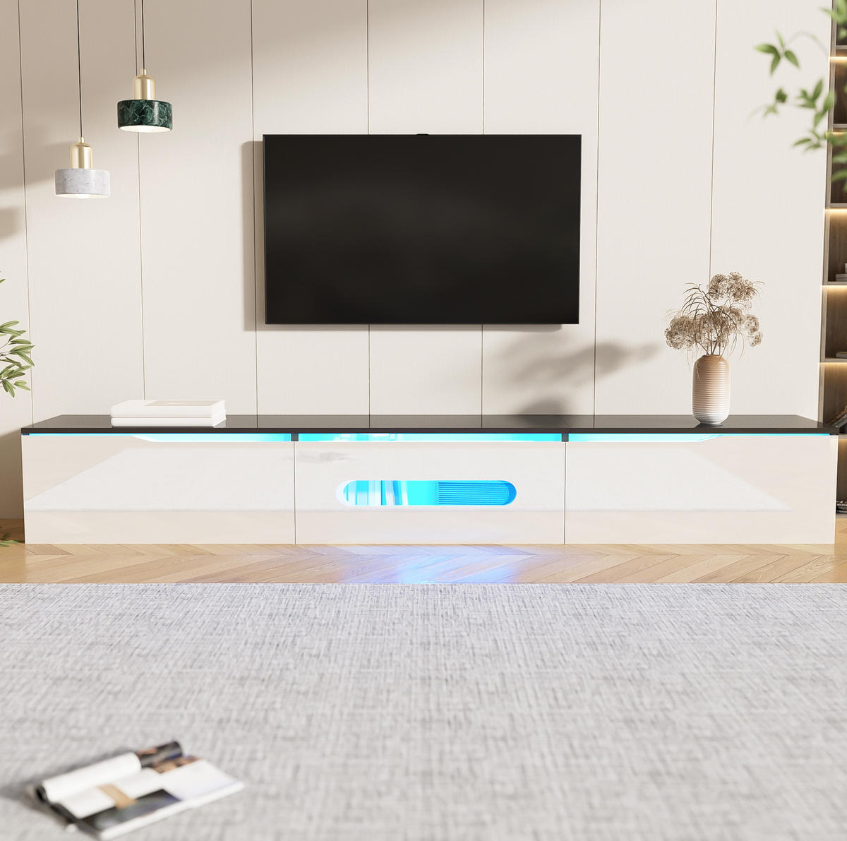 TV-BOARD 4-türig in Weiß 160/38/55.55 cm - Weiß, Holzwerkstoff (180/30/35cm) - Redom