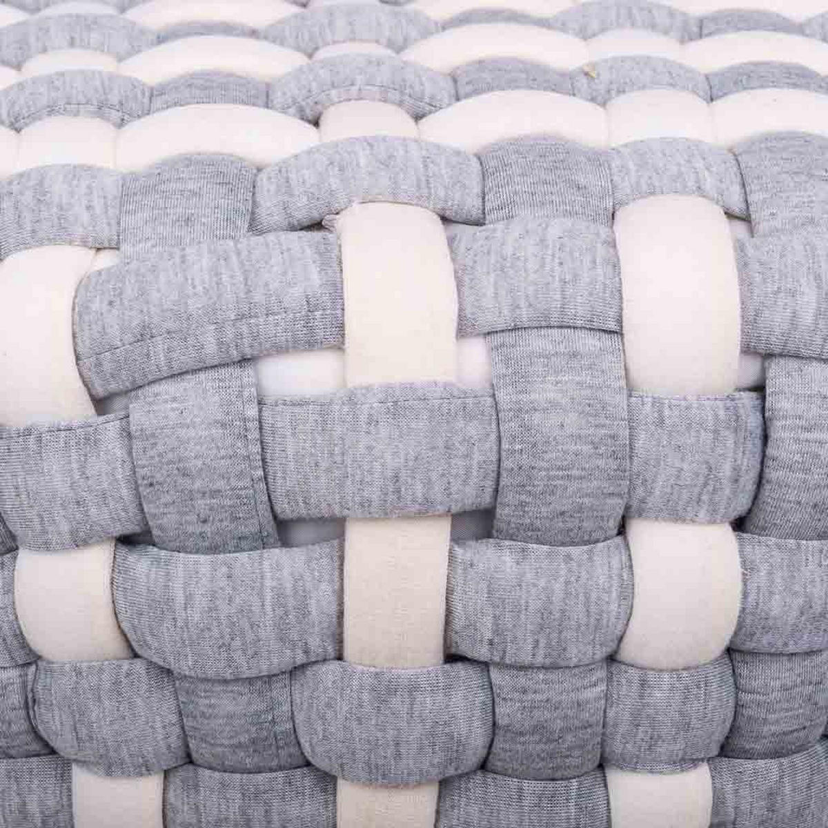 HOCKER aus Holz und Baumwolle, grau, 40x36cm - Multicolor, Holz (40/36/40cm) - Wanderlust