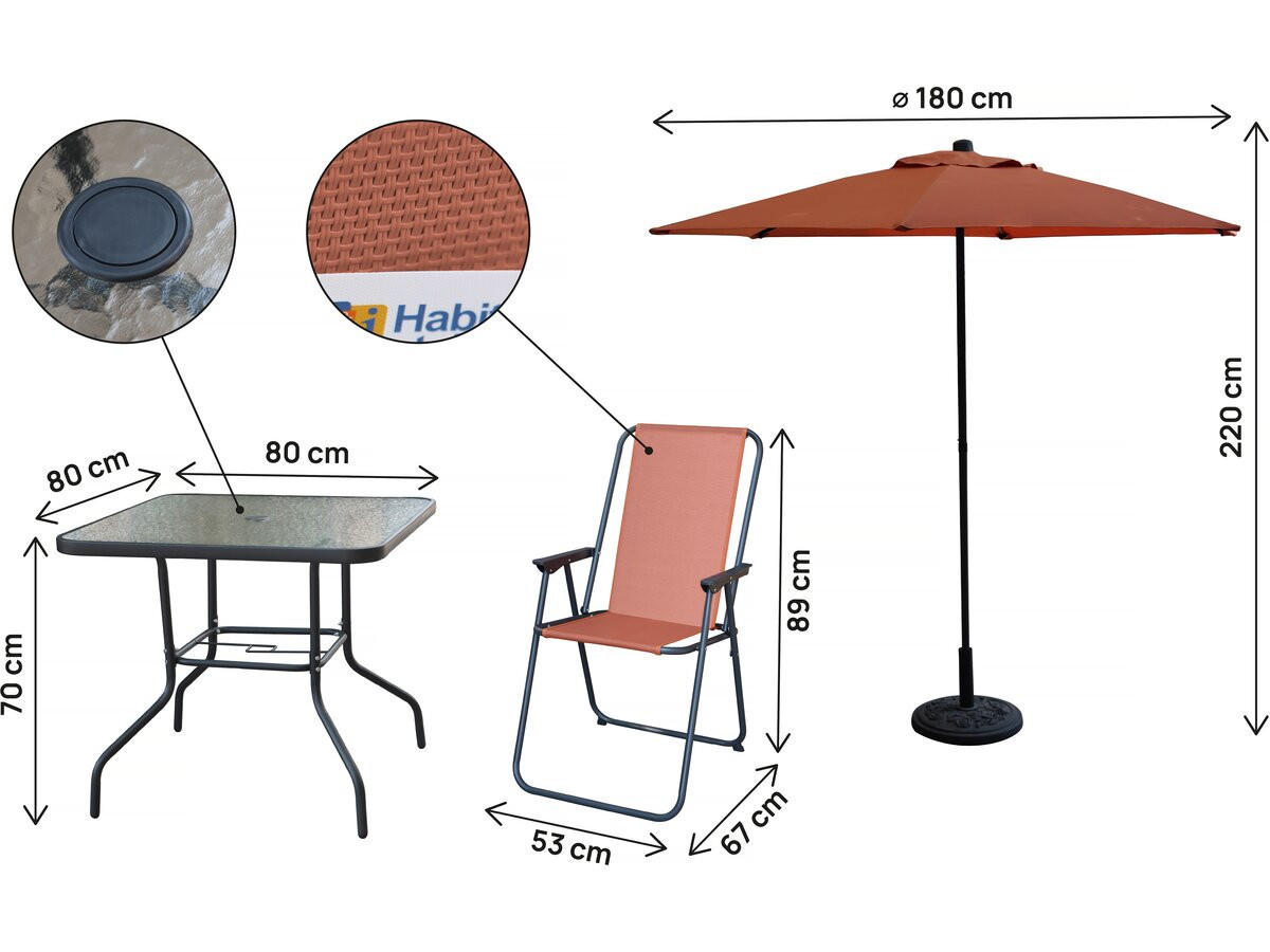 GARTENSET Convivia 4-Sitzer Terracotta - Terracotta, Metall - Habitat Garten