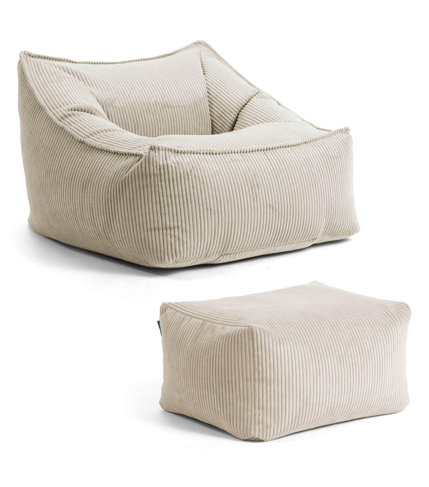 SITZSACK mit Hocker Der Lümmel - Beige, Textil (73/60/138cm) - Mokebo