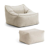 SITZSACK mit Hocker Der Lümmel - Beige, Textil (73/60/138cm) - Mokebo