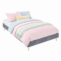 BETT Kopfteil-los 90x200 cm Stoff Grau - Grau, Metall (90/200cm) - Meubliv