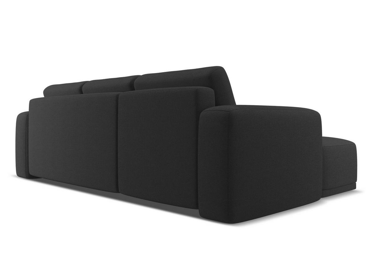 ECKSOFA mit Schlaffunktion Chenille Stoff Schwarz - Anthrazit/Schwarz, Kunststoff/Textil (160/258cm) - Makamii