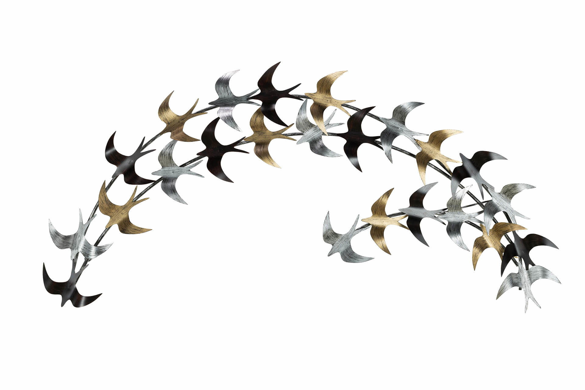 WANDDEKO Gold 128/60 cm - Silberfarben/Goldfarben, Metall (3.8/60/9cm) - KUNSTLOFT