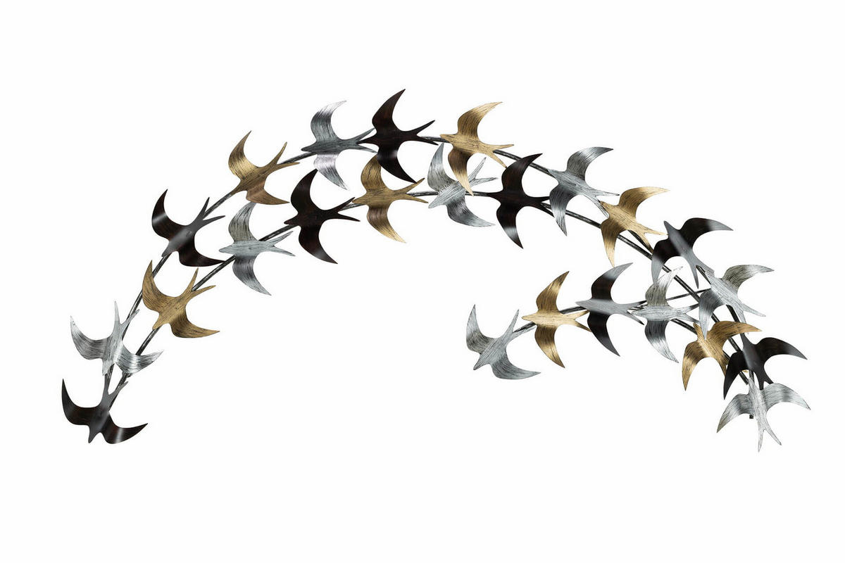 WANDDEKO Gold 128/60 cm - Silberfarben/Goldfarben, Metall (3.8/60/9cm) - KUNSTLOFT