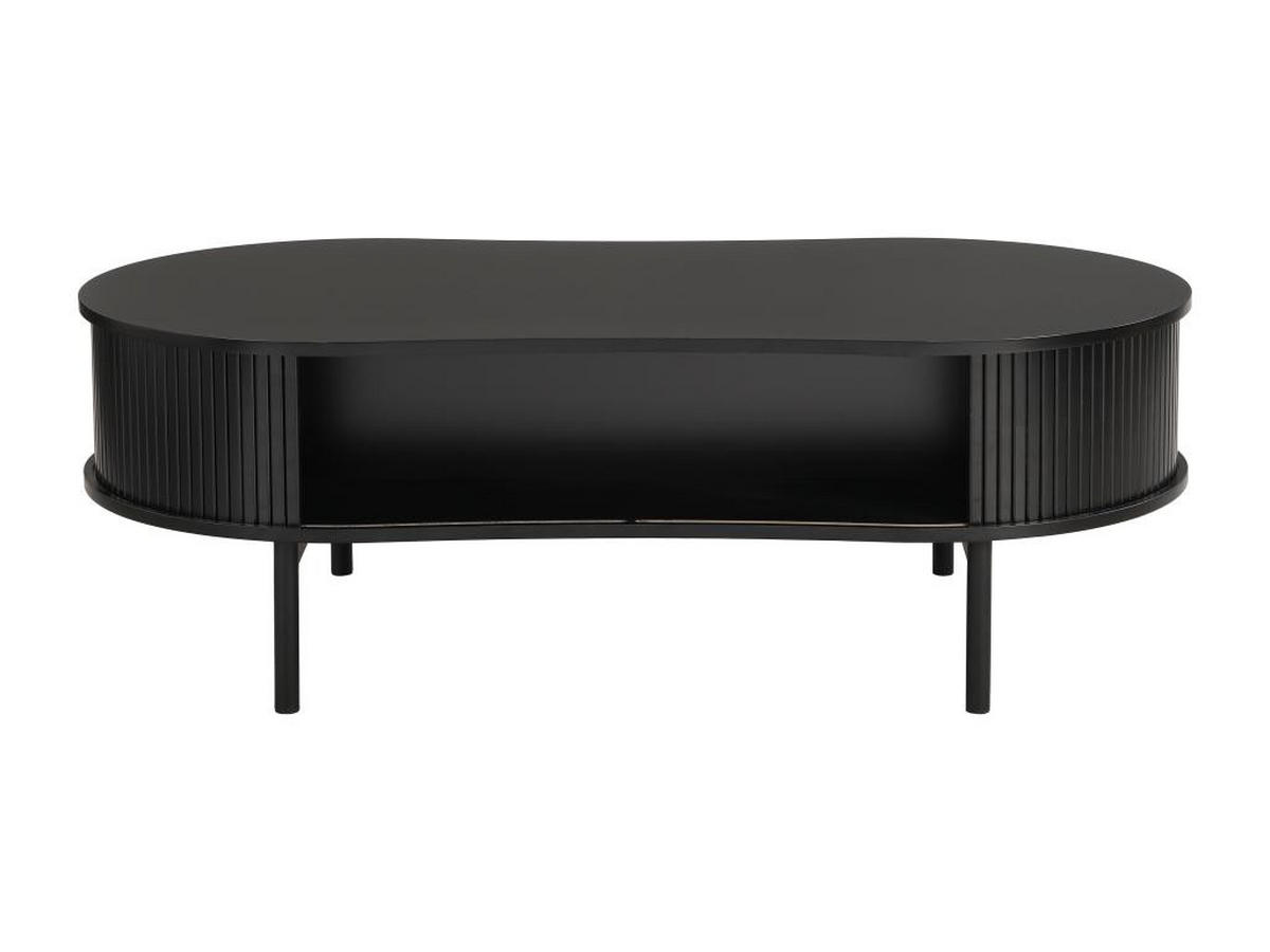 COUCHTISCH mit 2 Schiebetüren - MDF - Schwarz - SEVATO - Schwarz, Holz (120/60/40cm) - Vente-Unique