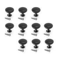 MÖBELKNÖPFE Cancún, Durchmesser 28.5mm, Zamak, Schwarz lackiert 10er-set - Schwarz, Kunststoff (12/3/18cm) - EMUCA